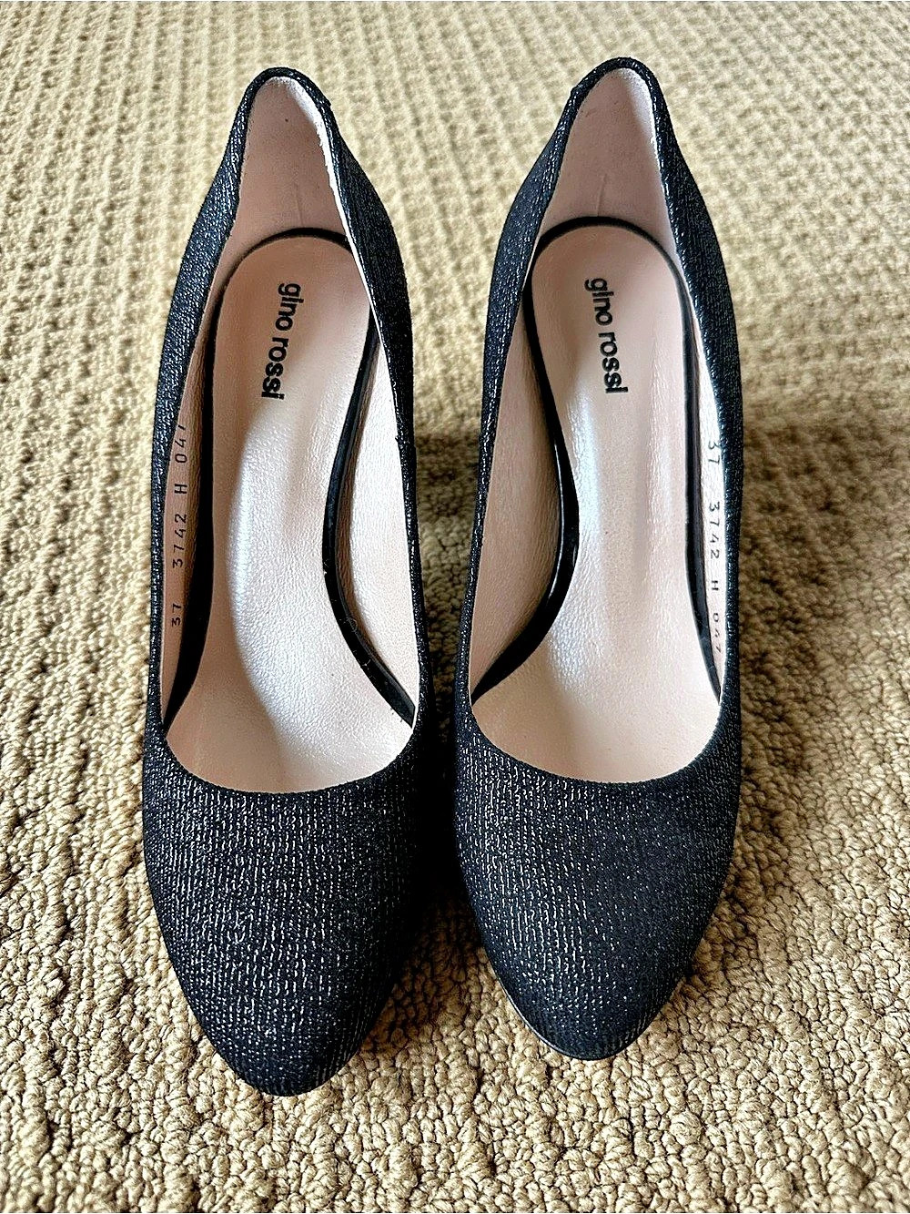 Gino Rossi Black Glitter Heel Pumps EU 37 - Picture 4 of 6
